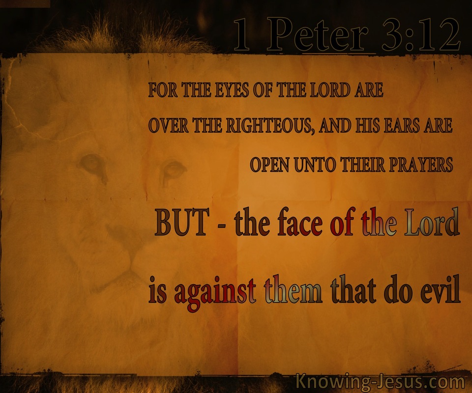 1 Peter 3:12 The Eyes Of The Lord On The Righteous (orange)